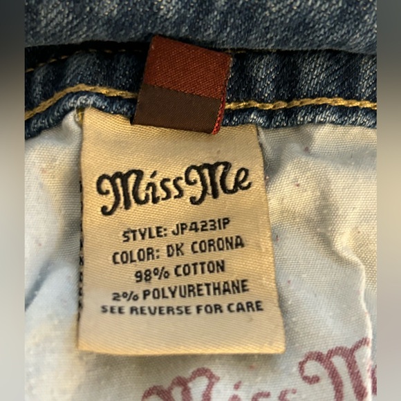 Miss Me Womens Denim Distressed Frayed Hem Jewel Stud Bermuda Shorts 29 - Picture 6 of 13